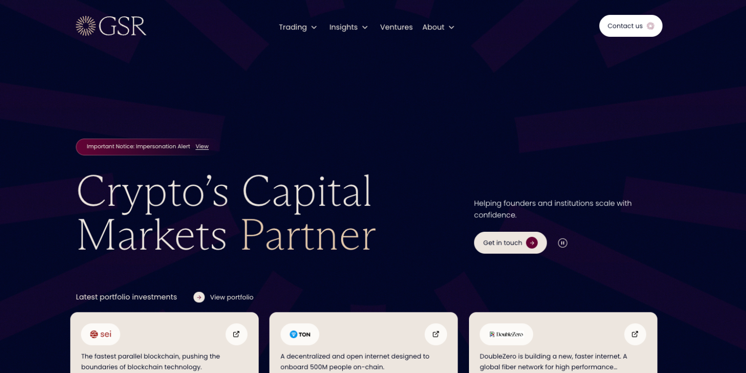 GSR Markets institutional market making